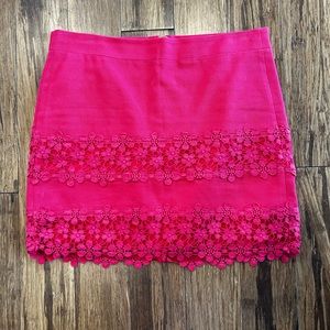 J Crew Factory Mini Skirt with Lace Detail